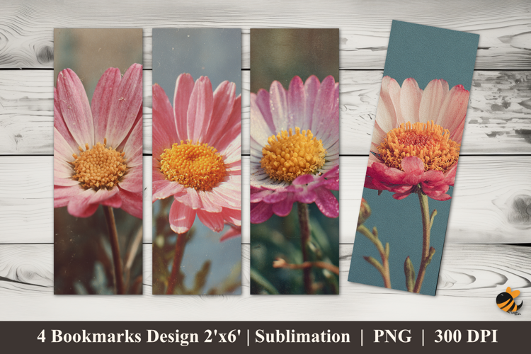 Retro Flower Bookmarks Sublimation Design