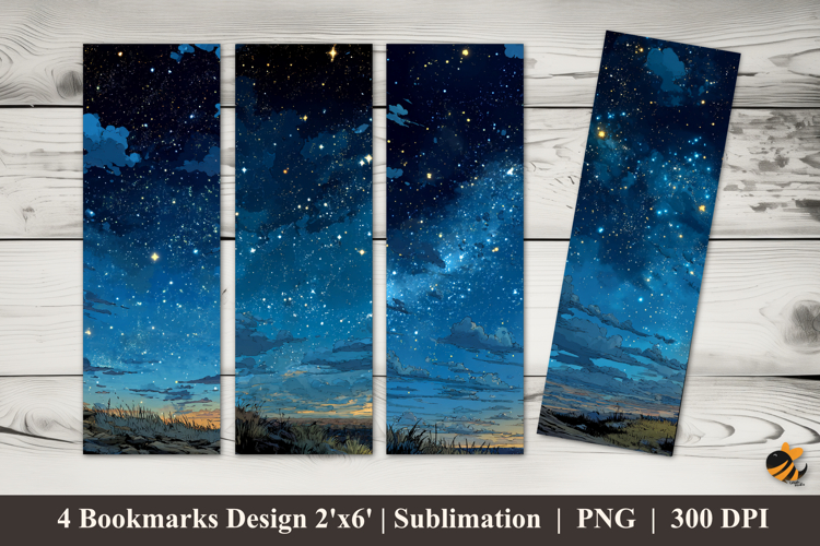 Comic Style Star Bookmarks Sublimation Design