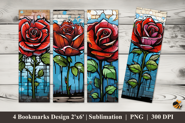 Artificial Rose Bookmarks Sublimation Design