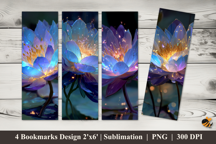 Sparkling Lotus Bookmarks Sublimation Design