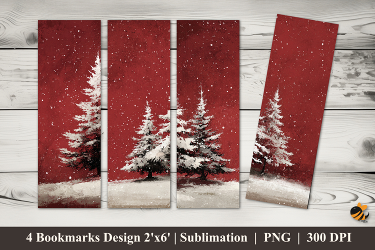Winter Pines Harmony Bookmarks Sublimation Design