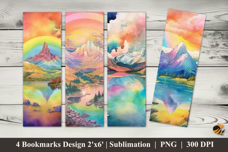 Colorful Nature Bookmarks Sublimation Design