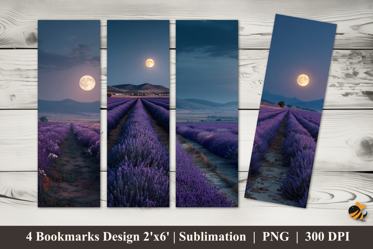 Lavender at Night Bookmarks Sublimation Design