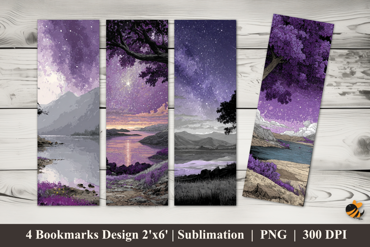 Mountain Lake Bookmarks Sublimation Design