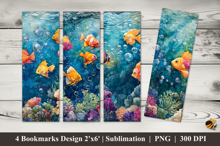 Underwater World Bookmarks Sublimation Design