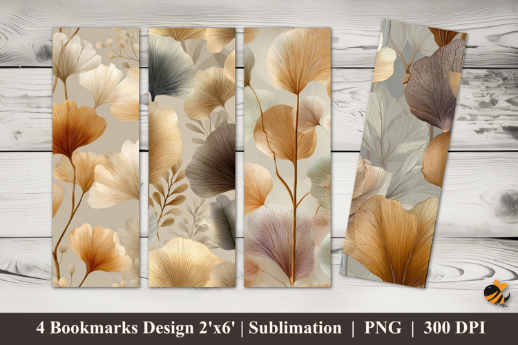 Golden Plant Bookmarks Sublimation Design