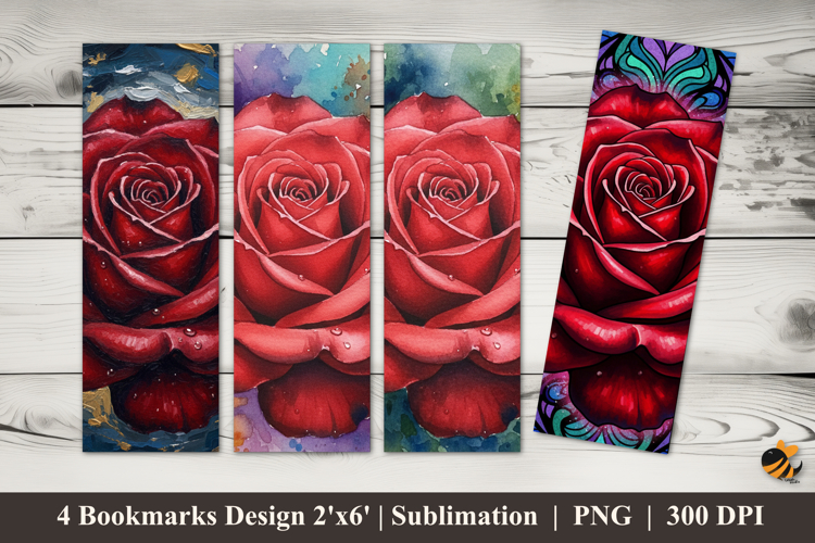 Scarlet Bloom Bookmarks Sublimation Design