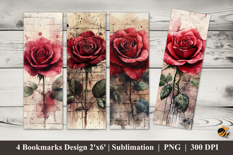 Rose Effect Bookmarks Sublimation Design