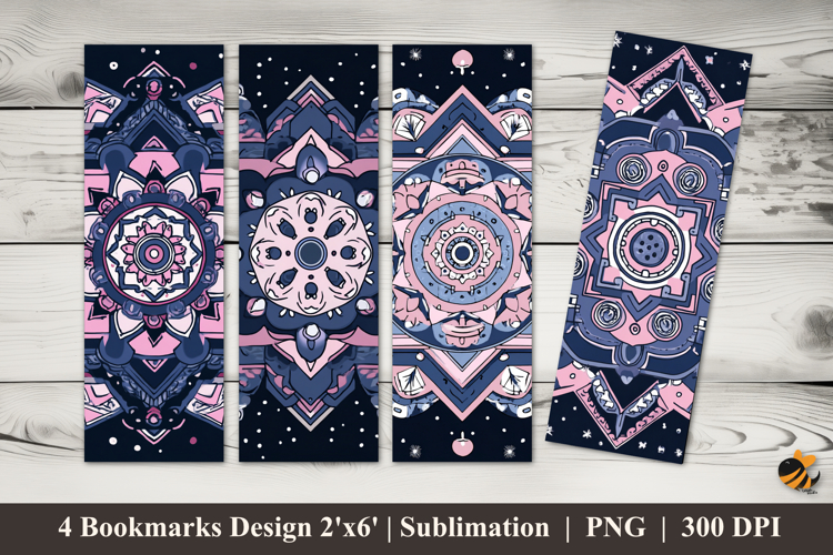 Square Mandala Bookmarks Sublimation Design