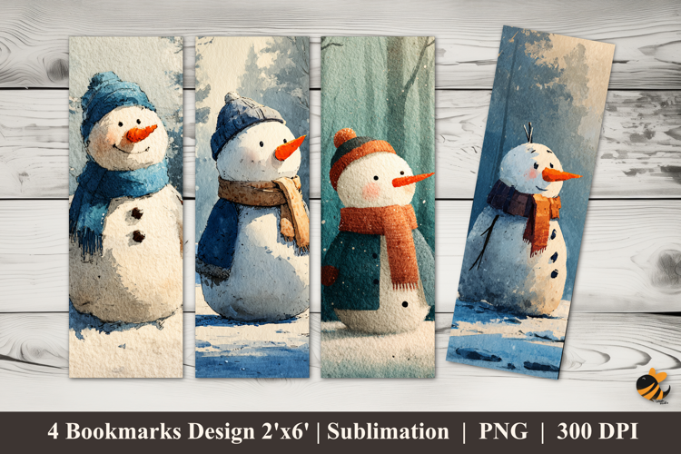 Snowman Scarf Bookmarks Sublimation Design