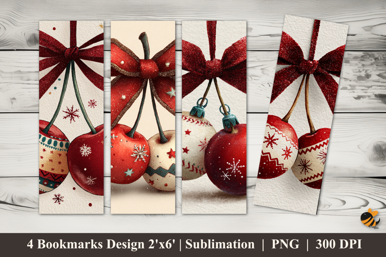 Cherry Ornament Bookmarks Sublimation Design