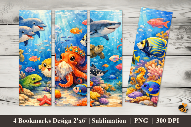 Undersea Paradise Bookmarks Sublimation Design