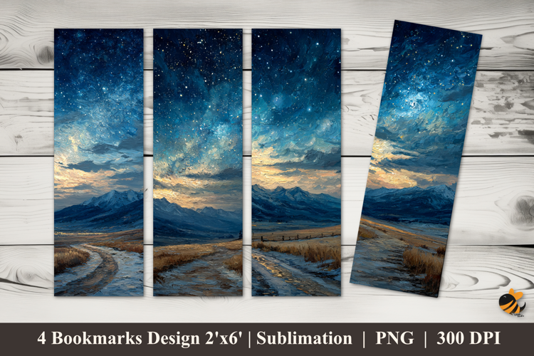 Night Painting Bookmarks Sublimation Design