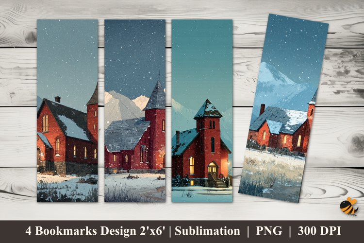 Midnight Winter Calm Bookmarks Sublimation Design