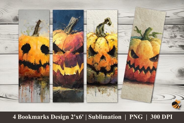 Abstract Pumpkin Bookmarks Sublimation Design example image 1