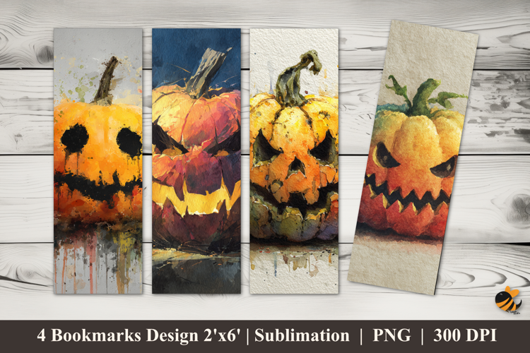 Abstract Pumpkin Bookmarks Sublimation Design
