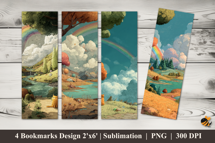 Panorama Bookmarks Sublimation Design