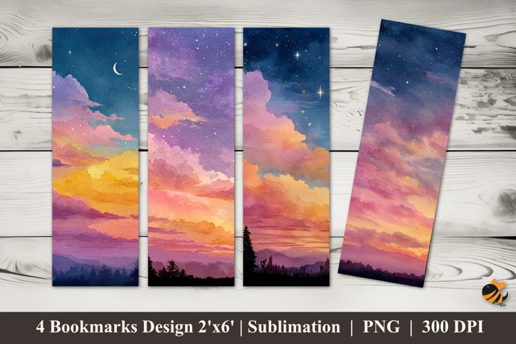 Sky at Dusk Bookmarks Sublimation Design