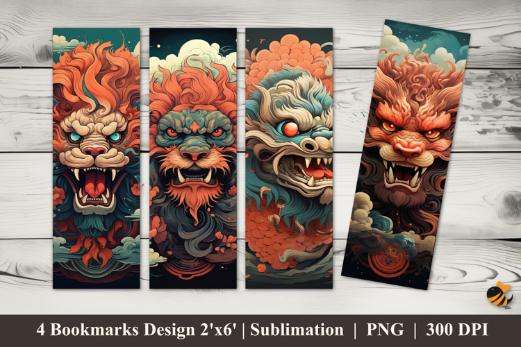 Dragon Head Bookmarks Sublimation Design