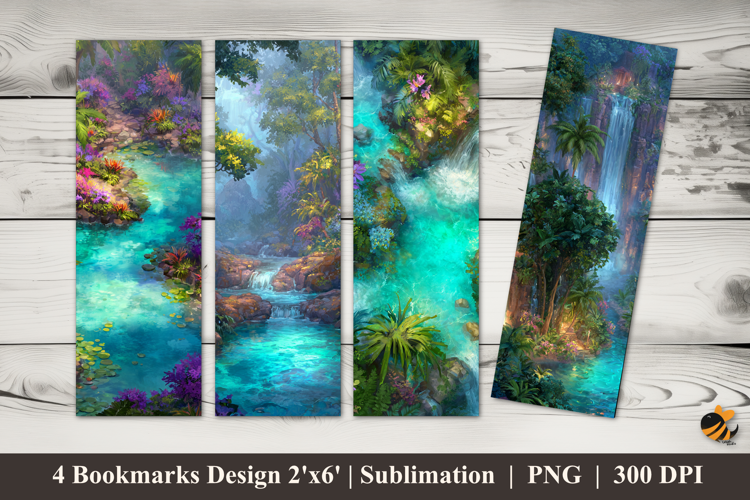 Stunning Waterfall Bookmarks Sublimation Design