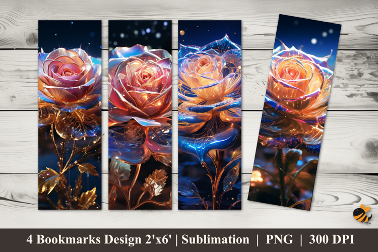 Rose Crystal Bookmarks Sublimation Design