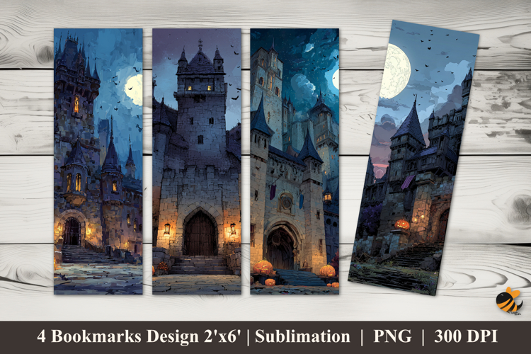 Ghost Building Bookmarks Sublimation Design