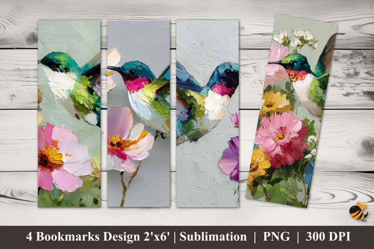 Hummingbird Watercolor Bookmarks Sublimation Design