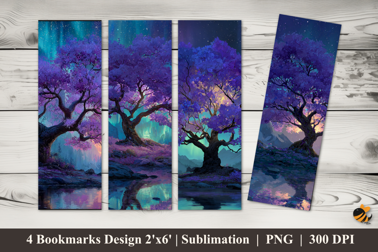 Majestic Purple Bookmarks Sublimation Design
