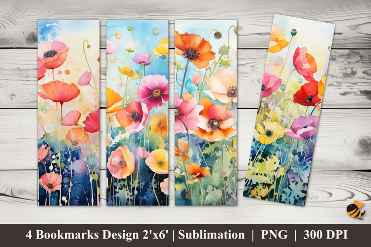 Color Flowers Bookmarks Sublimation Design