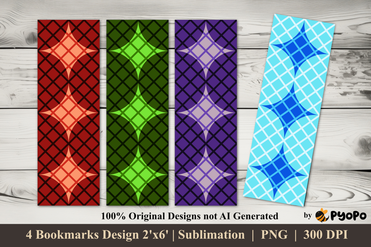 Crimson Grid Bookmarks Sublimation Design