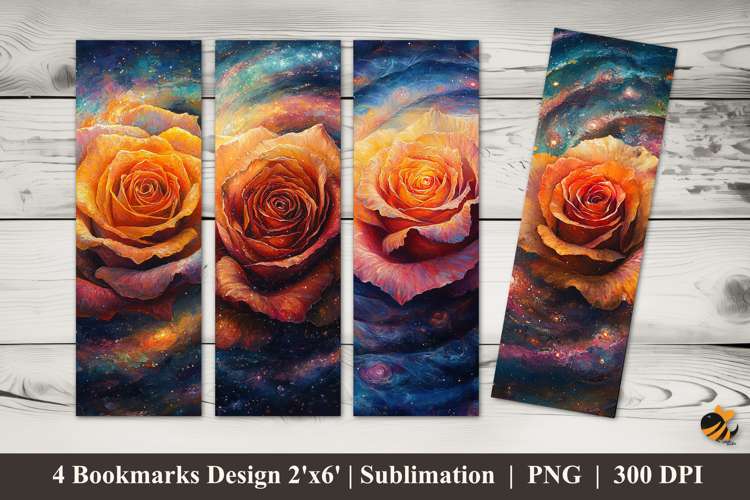 Swirling Rose Bookmarks Sublimation Design