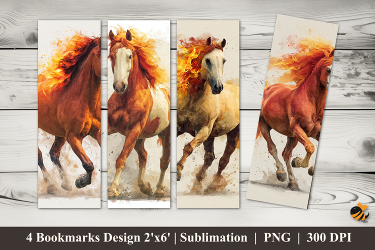 Horse Painting Bookmarks Sublimation Design
