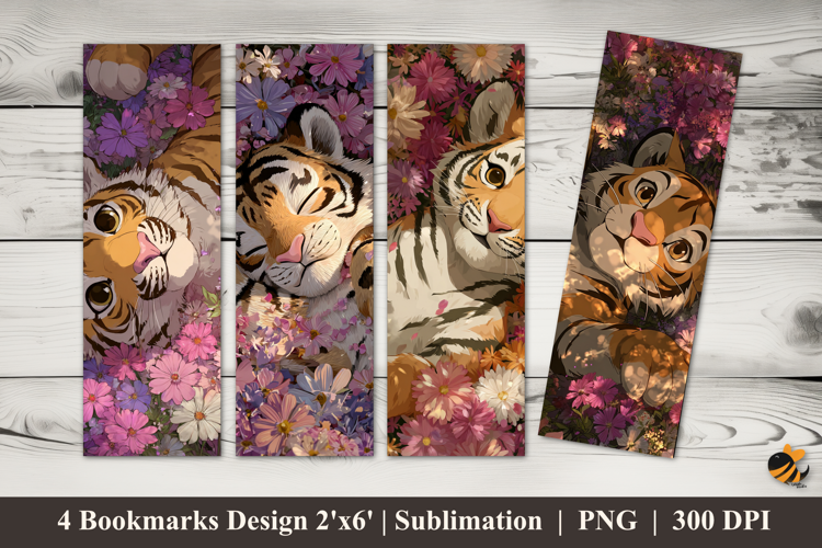 Cute Baby Tiger Bookmarks Sublimation Design