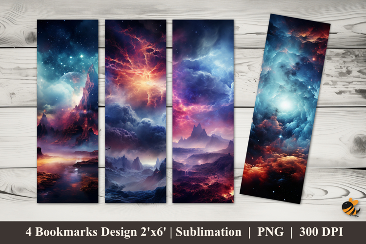 Beautiful Nebula Bookmarks Sublimation Design