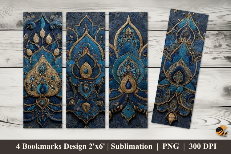 Luxury Textile Look Bookmarks Sublimation Design