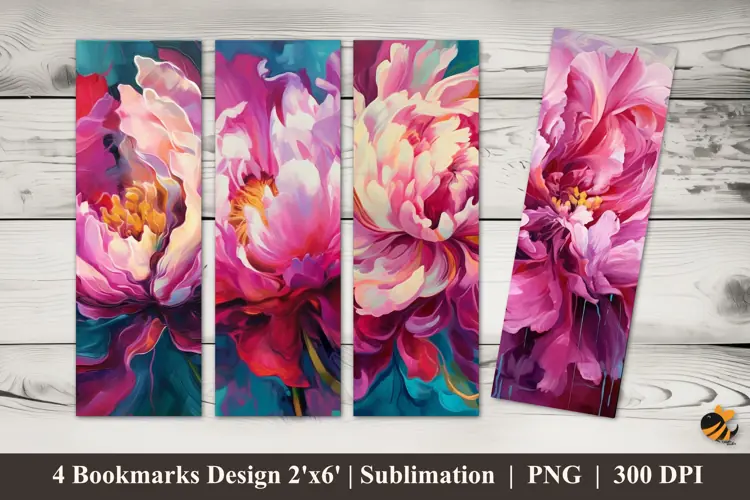 Flower Abstraction Bookmarks Sublimation Design