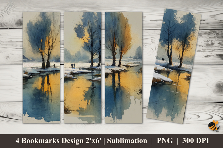 Winter Nature Bookmarks Sublimation Design
