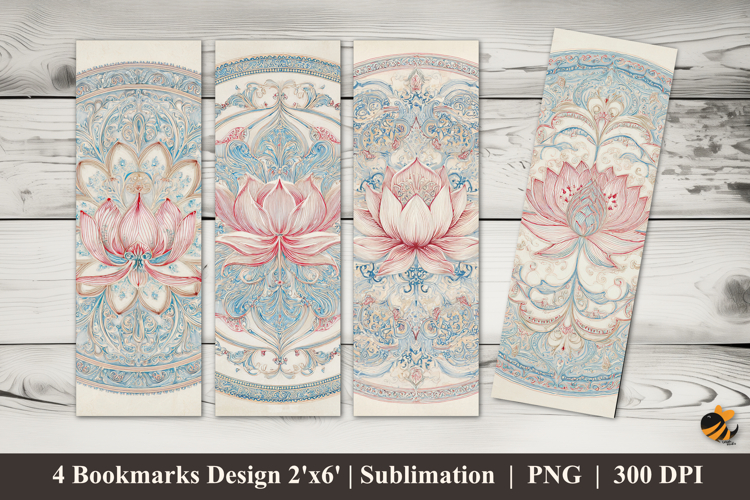 Lotus Mandala Bookmarks Sublimation Design