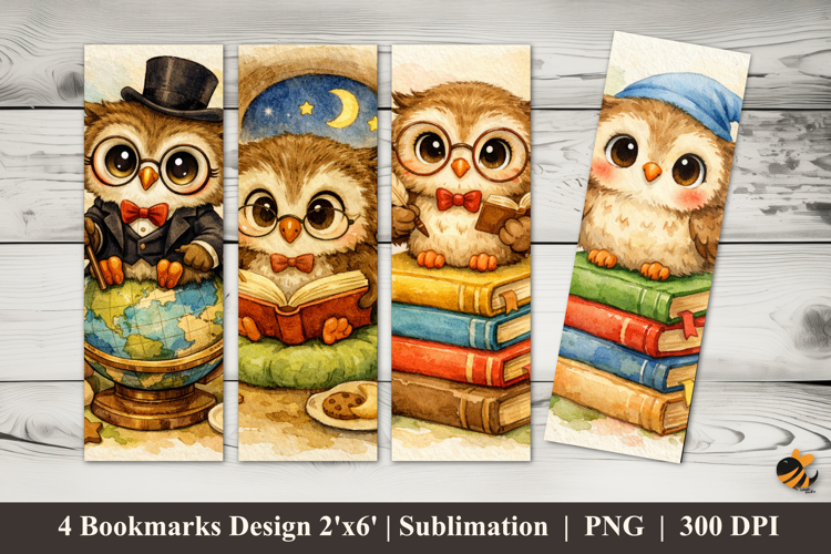 Feathered Scholar Bookmarks Sublimation Design