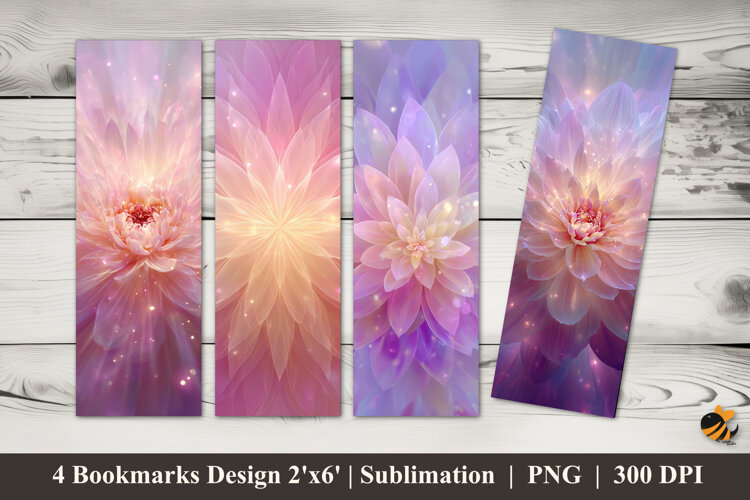 Soft Flowers Bookmarks Sublimation Design example image 1