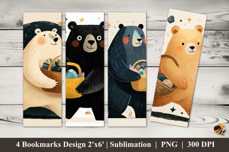 Bear of the Cosmic Trail Bookmarks Sublimation Design