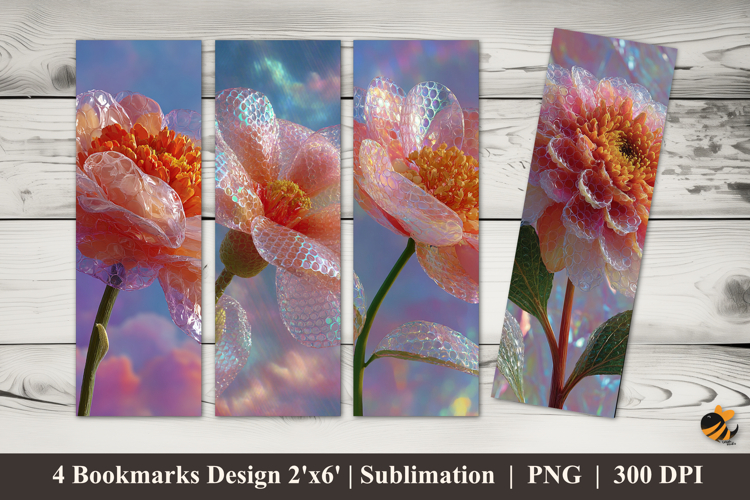 Creative Pastel Flowers Bookmarks Sublimation Design