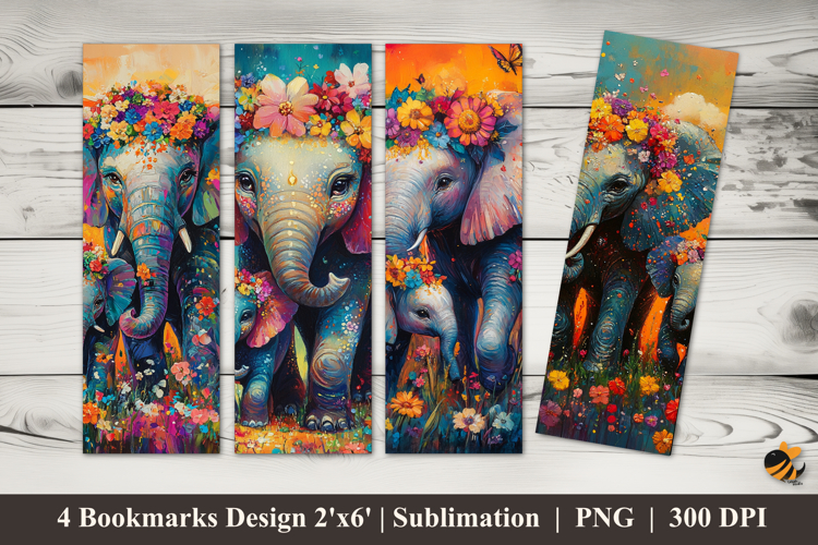 Elephant and Child Bookmarks Sublimation Design