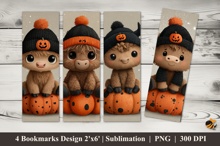 Pumpkin Little Cow Bookmarks Sublimation Design