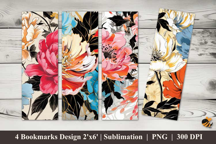 Floral Motifs Bookmarks Sublimation Design