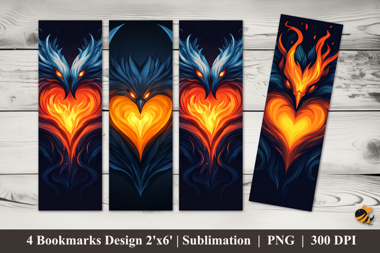 Fantasy Heart Bookmarks Sublimation Design