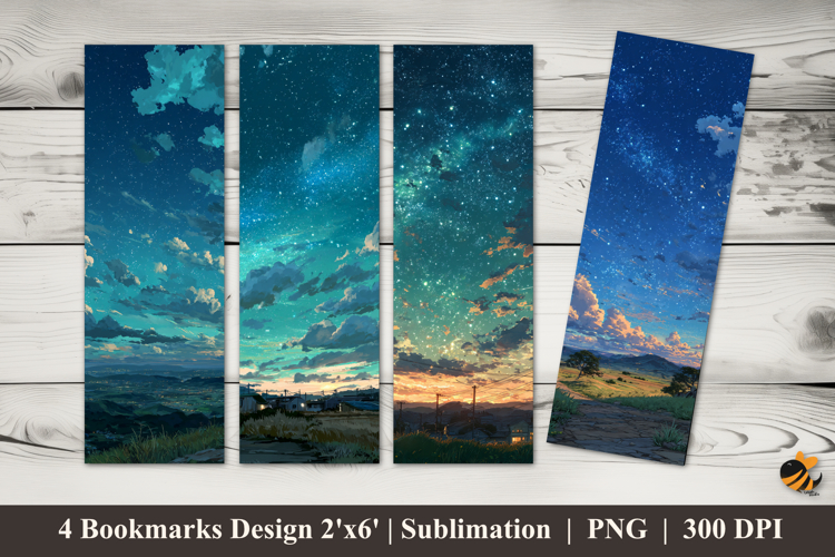 Twilight Sky Bookmarks Sublimation Design