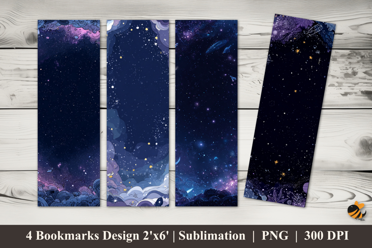 Galaxy Background Bookmarks Sublimation Design