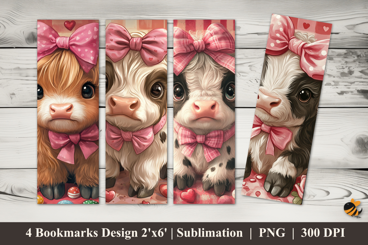 Beautiful Little Cow Bookmarks Sublimation Design