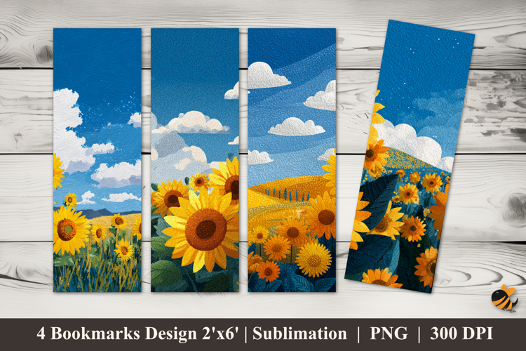 Sky Sunflower Bookmarks Sublimation Design